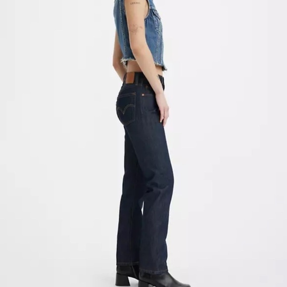 Levi’s 501 Jeans Across A Plain Dark Wash 100% Cotton Size 27 J2 - Picture 3 of 12